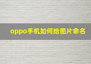 oppo手机如何给图片命名