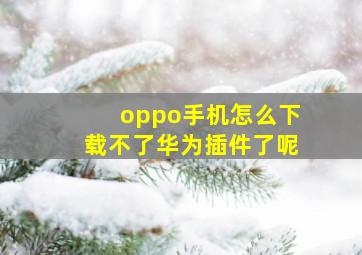 oppo手机怎么下载不了华为插件了呢