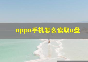 oppo手机怎么读取u盘