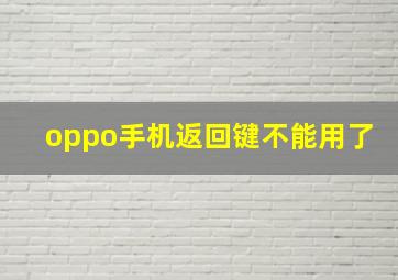 oppo手机返回键不能用了