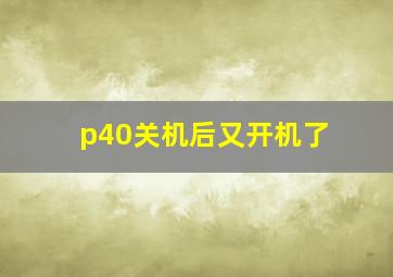 p40关机后又开机了