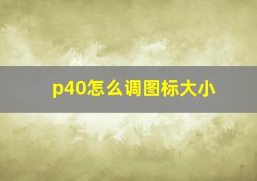 p40怎么调图标大小