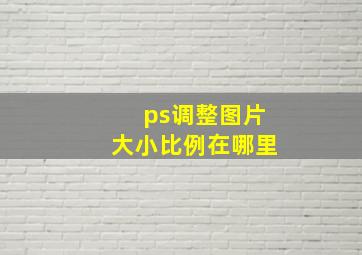 ps调整图片大小比例在哪里