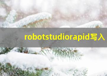 robotstudiorapid写入