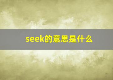 seek的意思是什么