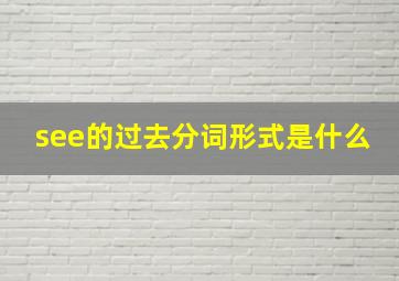 see的过去分词形式是什么