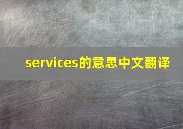 services的意思中文翻译