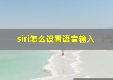 siri怎么设置语音输入