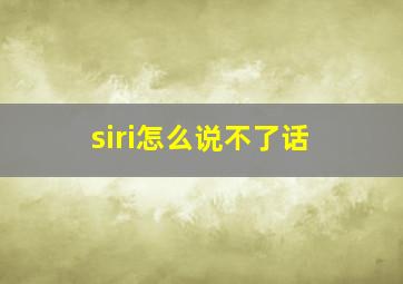 siri怎么说不了话