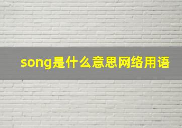 song是什么意思网络用语