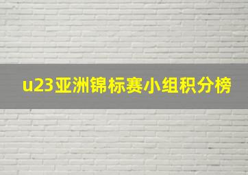 u23亚洲锦标赛小组积分榜