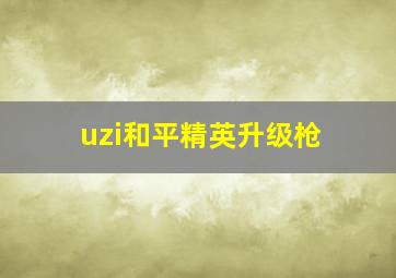 uzi和平精英升级枪