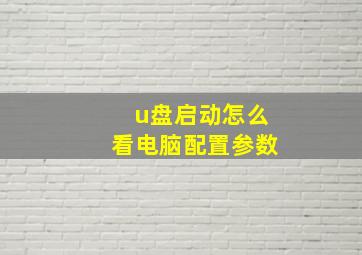 u盘启动怎么看电脑配置参数