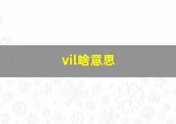 vil啥意思