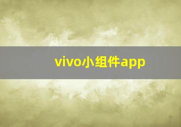 vivo小组件app