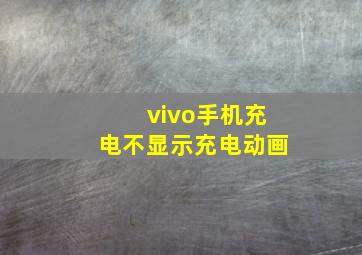 vivo手机充电不显示充电动画