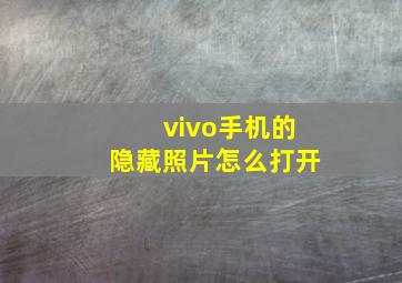 vivo手机的隐藏照片怎么打开