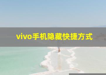 vivo手机隐藏快捷方式