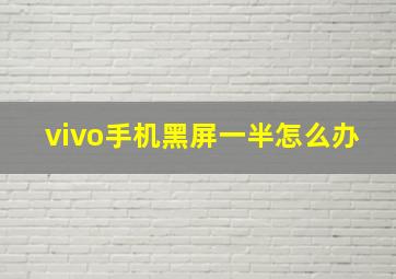 vivo手机黑屏一半怎么办