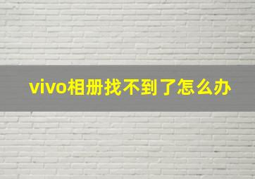 vivo相册找不到了怎么办