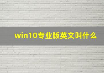 win10专业版英文叫什么