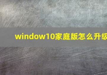 window10家庭版怎么升级