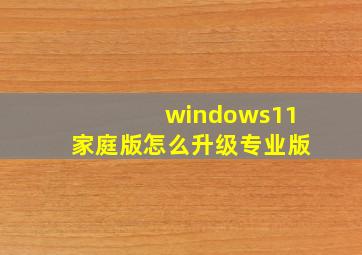 windows11家庭版怎么升级专业版