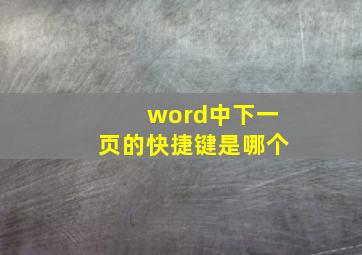 word中下一页的快捷键是哪个