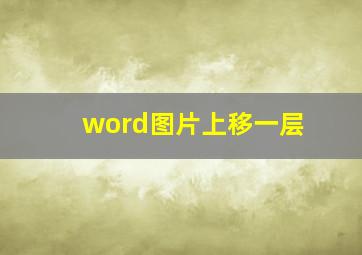 word图片上移一层