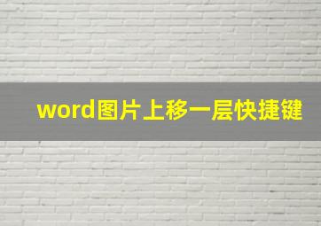 word图片上移一层快捷键