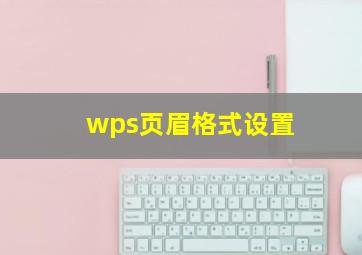 wps页眉格式设置