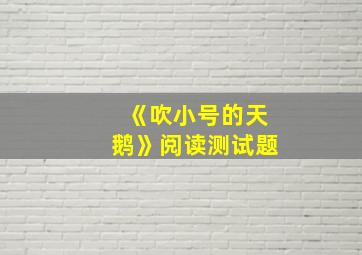 《吹小号的天鹅》阅读测试题