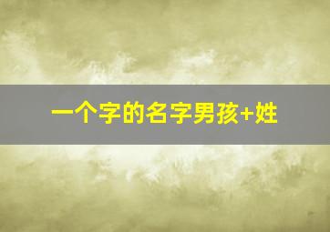 一个字的名字男孩+姓