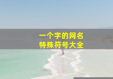 一个字的网名特殊符号大全