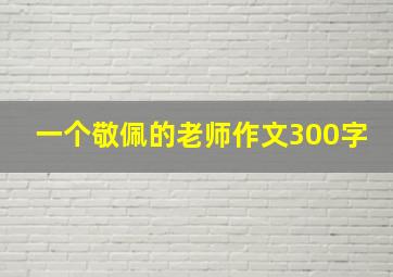 一个敬佩的老师作文300字