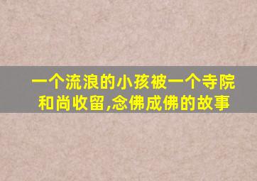 一个流浪的小孩被一个寺院和尚收留,念佛成佛的故事