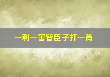 一利一害皆臣子打一肖