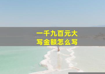 一千九百元大写金额怎么写