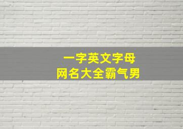 一字英文字母网名大全霸气男