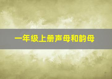 一年级上册声母和韵母