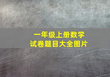 一年级上册数学试卷题目大全图片