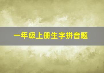 一年级上册生字拼音题