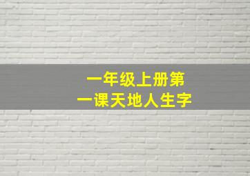 一年级上册第一课天地人生字