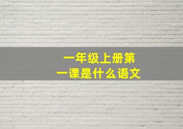 一年级上册第一课是什么语文