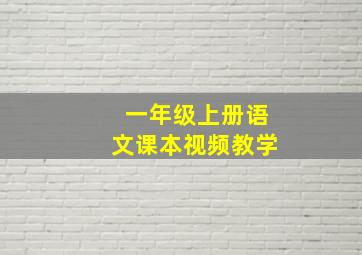 一年级上册语文课本视频教学