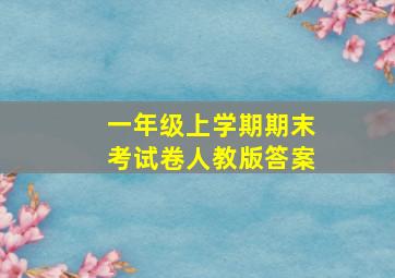 一年级上学期期末考试卷人教版答案