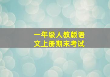 一年级人教版语文上册期末考试