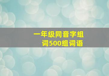 一年级同音字组词500组词语