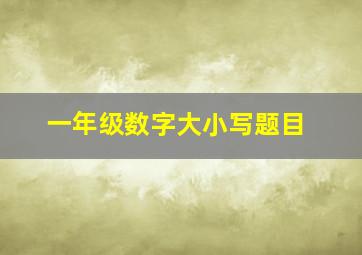 一年级数字大小写题目