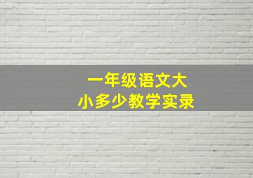 一年级语文大小多少教学实录